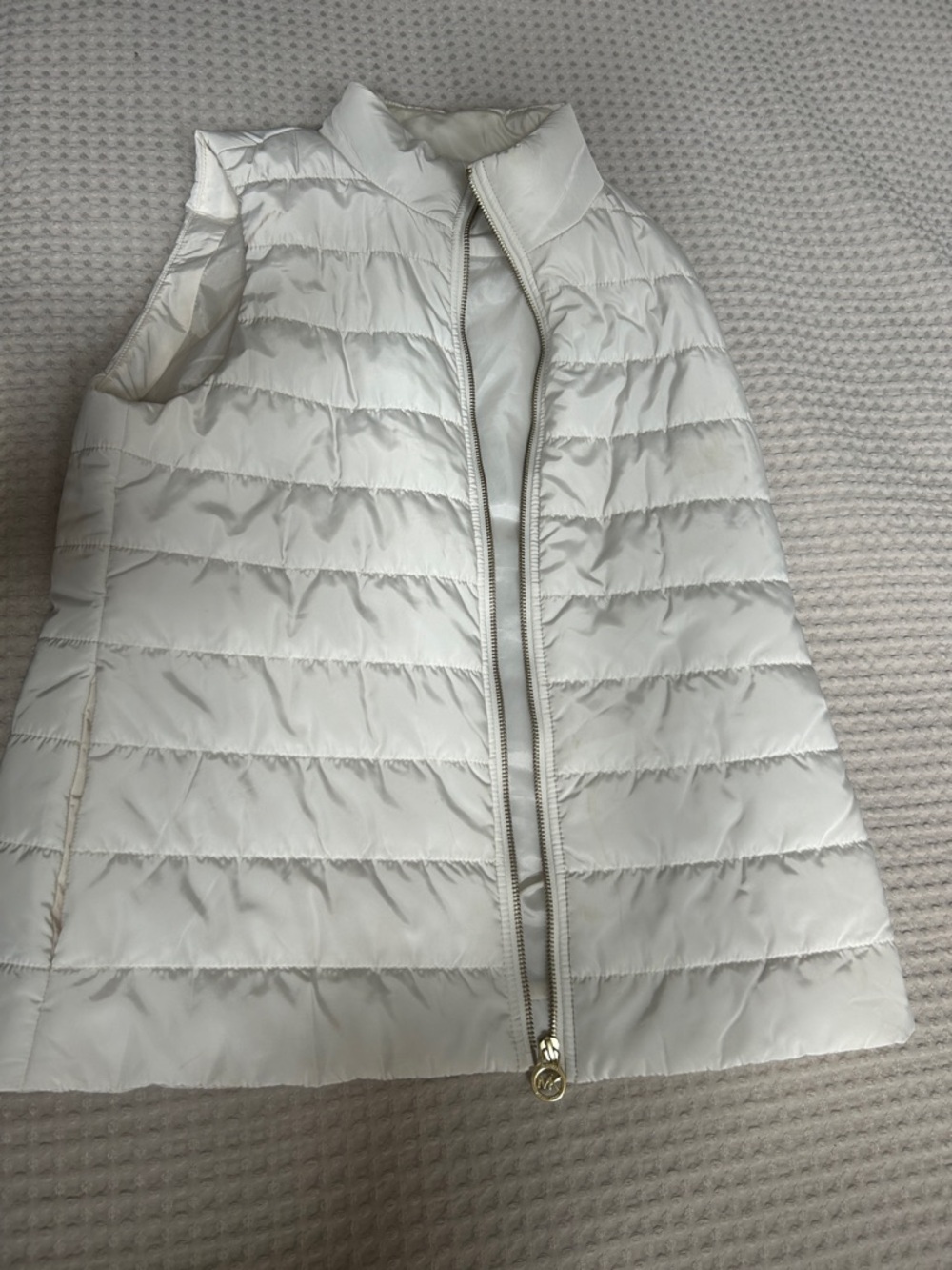 Michael Kors Ivory Quilted Puffer Vest